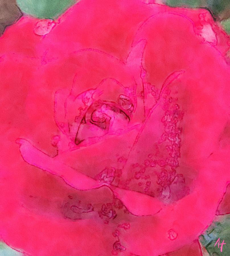Painted Rose Painting by AList Art Gallery