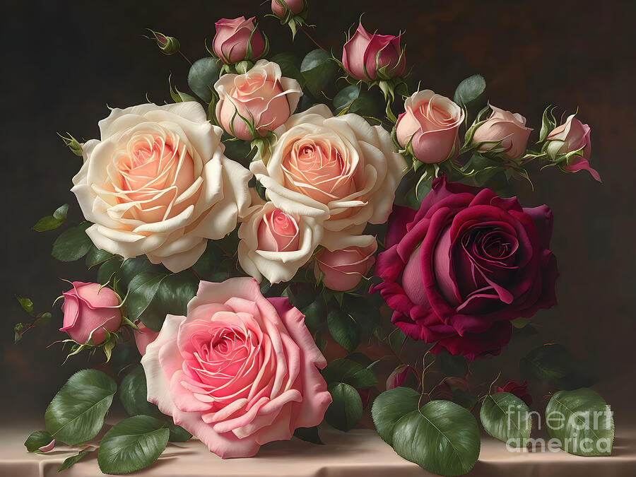 Painted Roses Photograph by Shelia Hunt