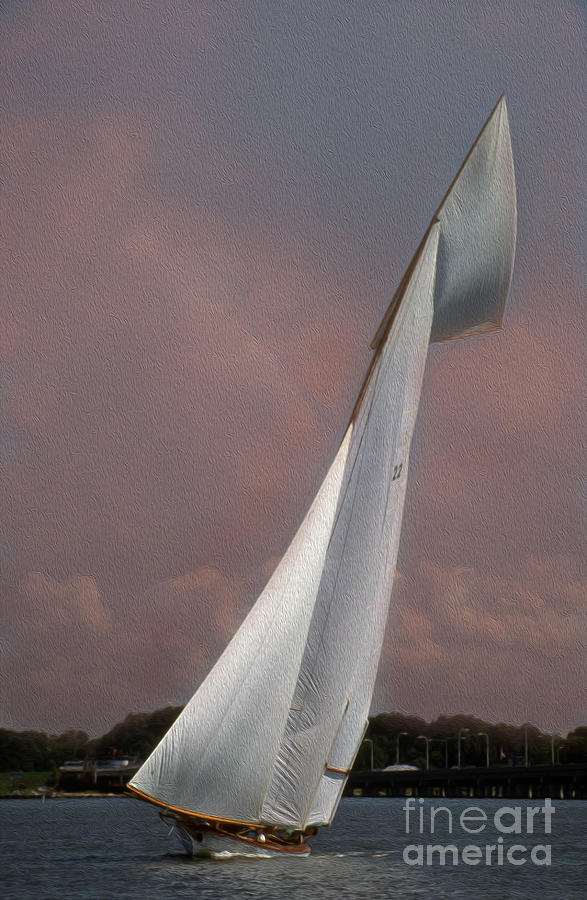 Painted Sailing In A Peach Haze Photograph by Skip Willits