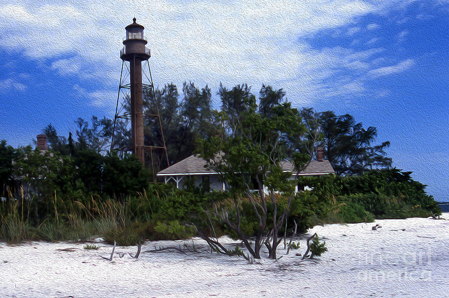 Painted Sanibel Island Light Photograph