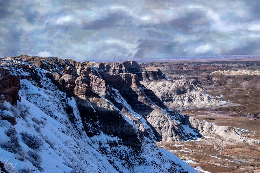 Painted Winter Sky in the Painted Desert Photograph by Wayne King