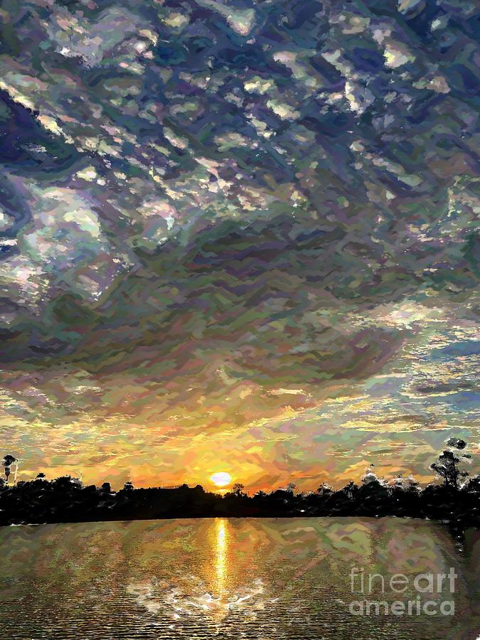 Painted Summer Sunset on the Lagoon Photograph by Katherine Erickson
