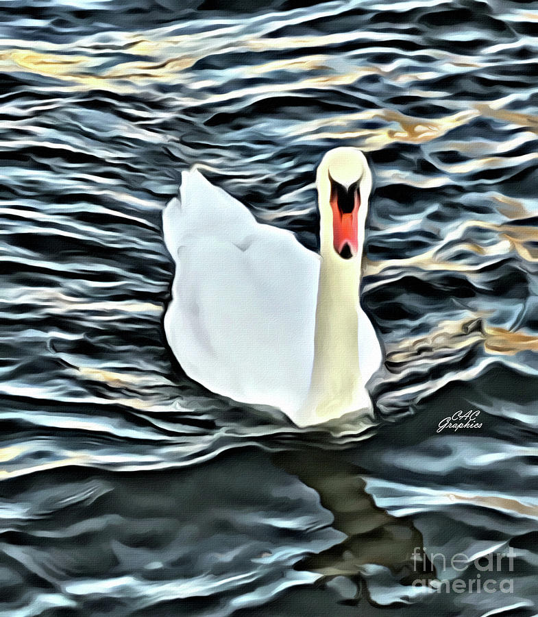 Painted Swan Painting by CAC Graphics