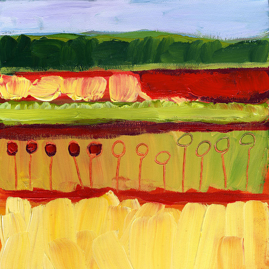 Skagit Fields In Red No 1 Painting