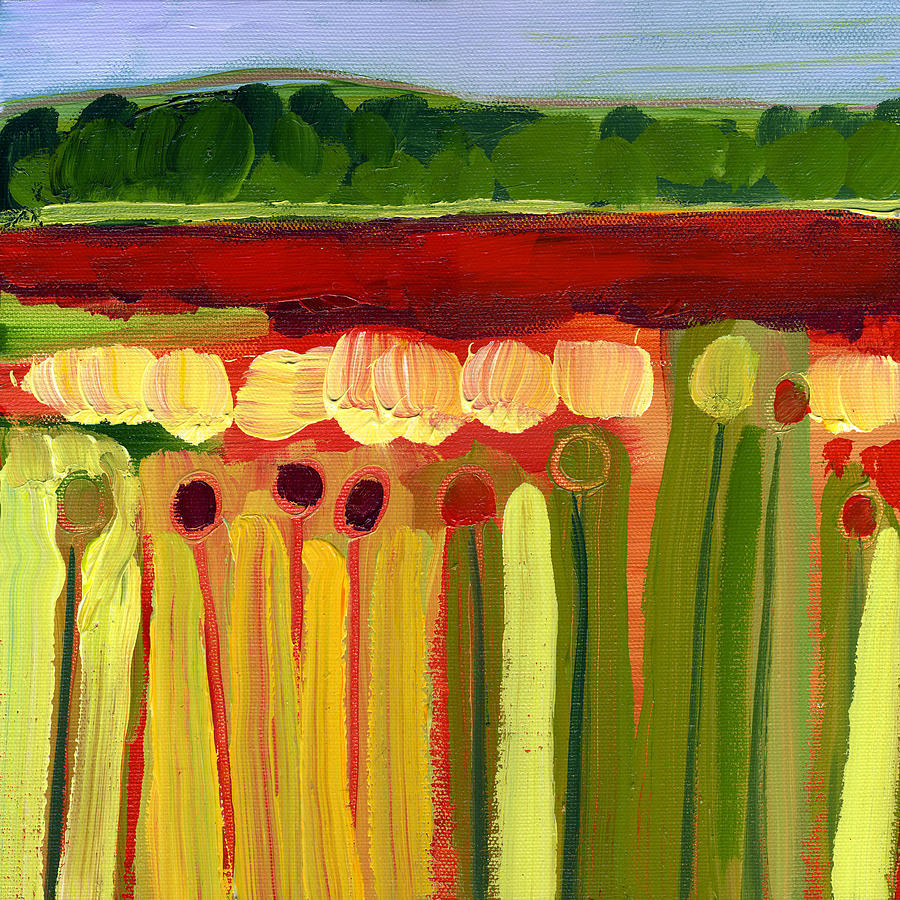 Skagit Fields In Red No 2 Painting
