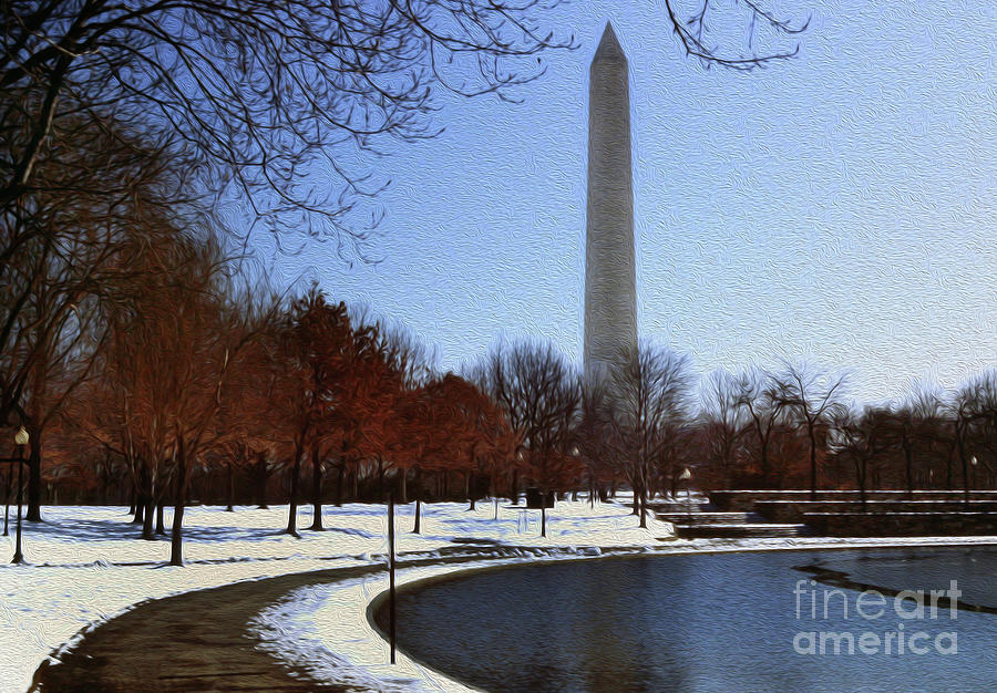 Painted Washington Memorial Photograph by Skip Willits