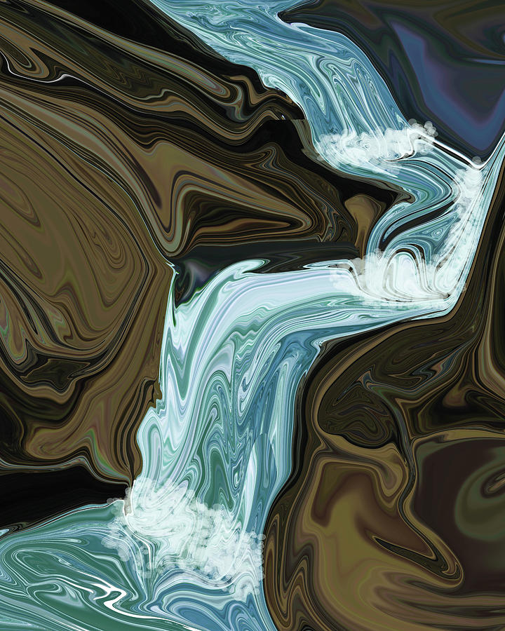 Painted Waterfall Digital Art