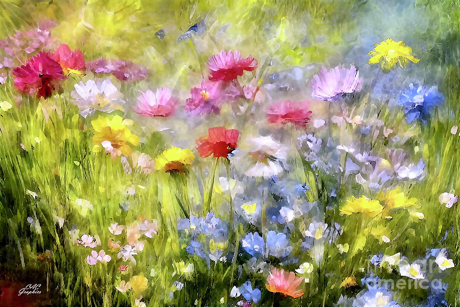 Painted Wildflowers Painting by CAC Graphics - Fine Art America