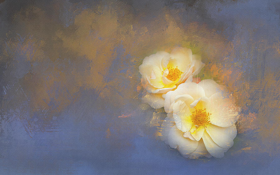 Painted Yellow Roses Photograph by Theresa Tahara