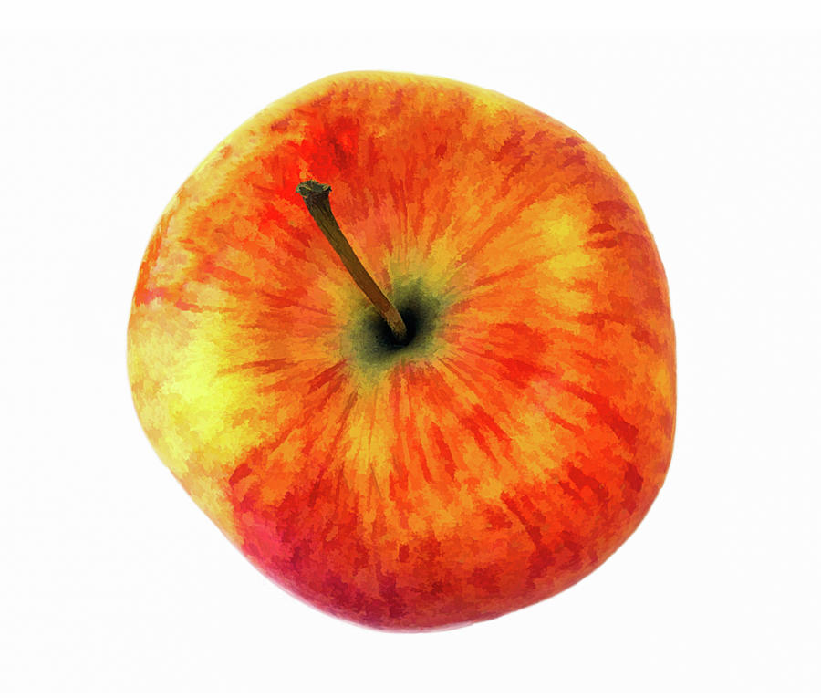 Painterly Apple On White Photograph by Gary Slawsky
