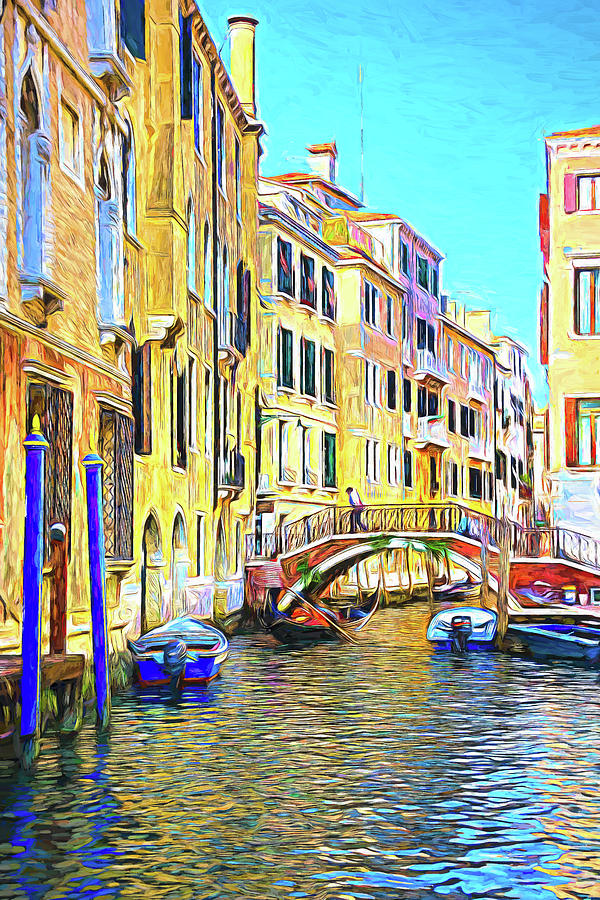 Painterly effect Venetian Canal Photograph by Sue Leonard
