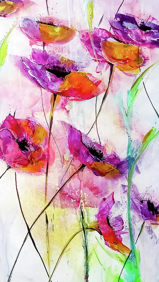 Painterly Loose Floral Moments Painting by Lisa Kaiser