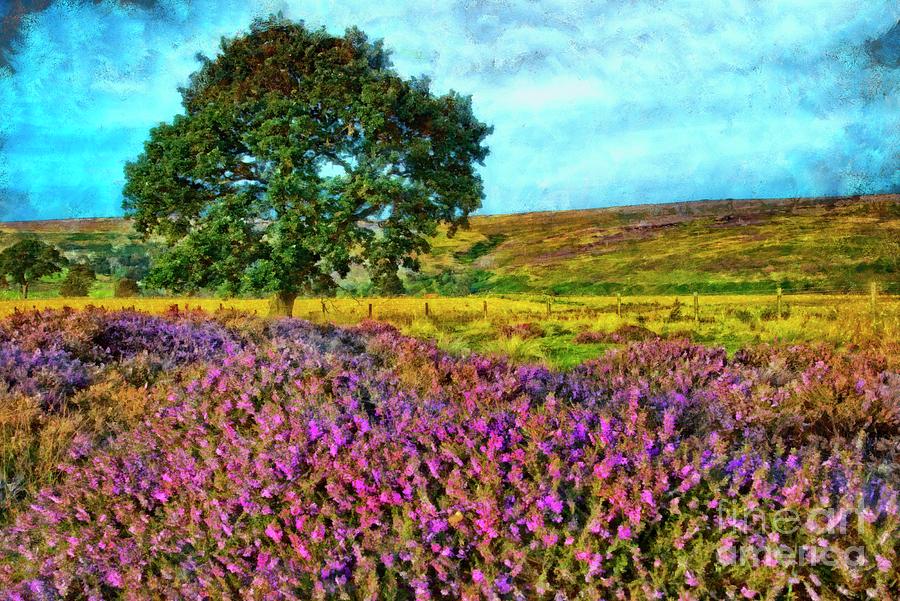 Painterly Moorland Heather Landscape Art Photograph by Martyn Arnold