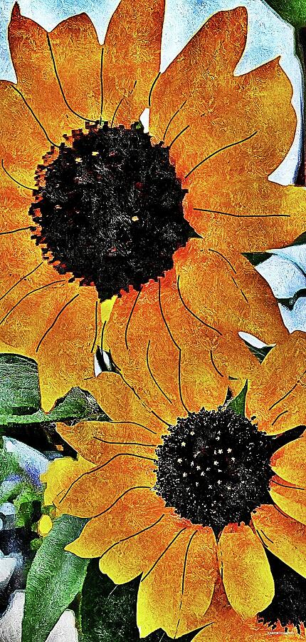 Painterly Sunflowers Photograph by Kathy Barney