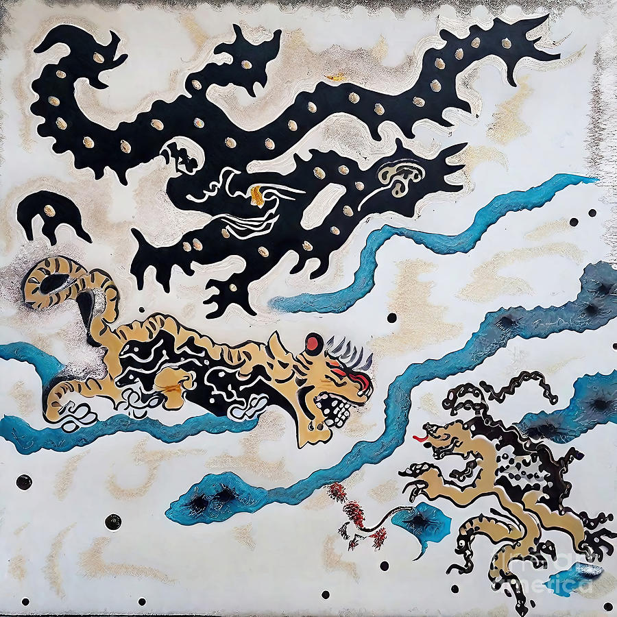 Dragon Painting - Painting Angry Tiger With Twisted Fate asian asia by N Akkash