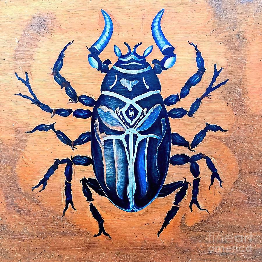 Wildlife Painting - Painting Beetle illustration beetle animal tattoo by N Akkash