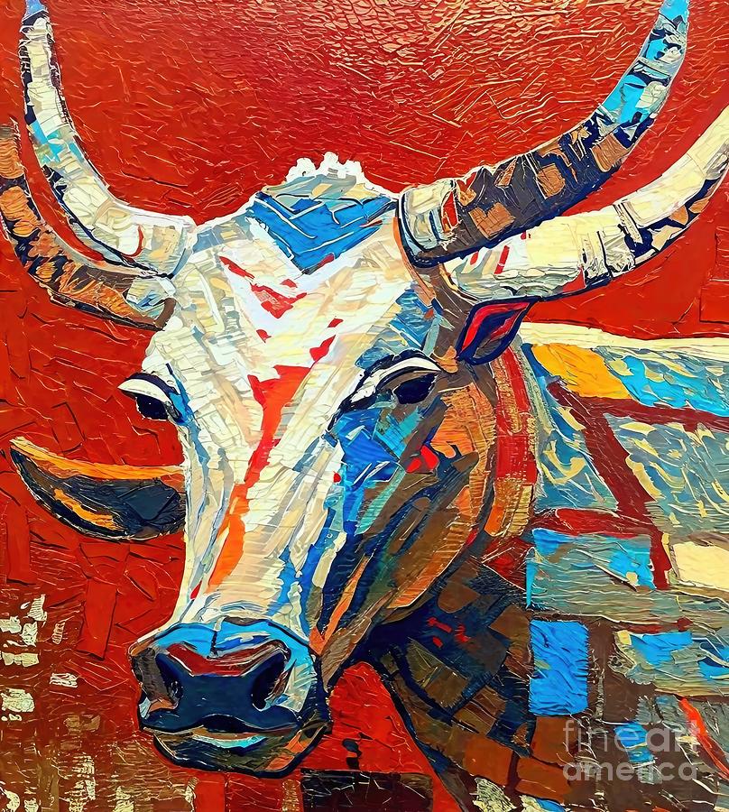 Nature Painting - Painting Bull Run In New Orleans animal backgroun by N Akkash