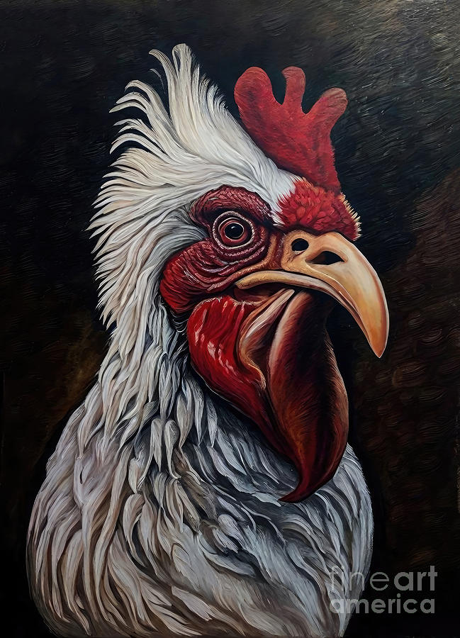 Rooster Painting - Painting Call Me Sir cock rooster animal chicken by N Akkash