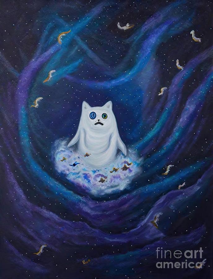 Nature Painting - Painting Cat God illustration cat pet nature anim by N Akkash