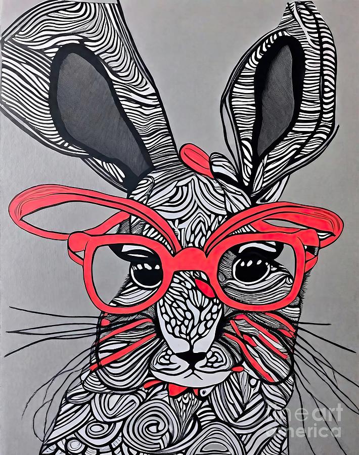 Nature Painting - Painting Christmas Rabbit art illustration animal by N Akkash