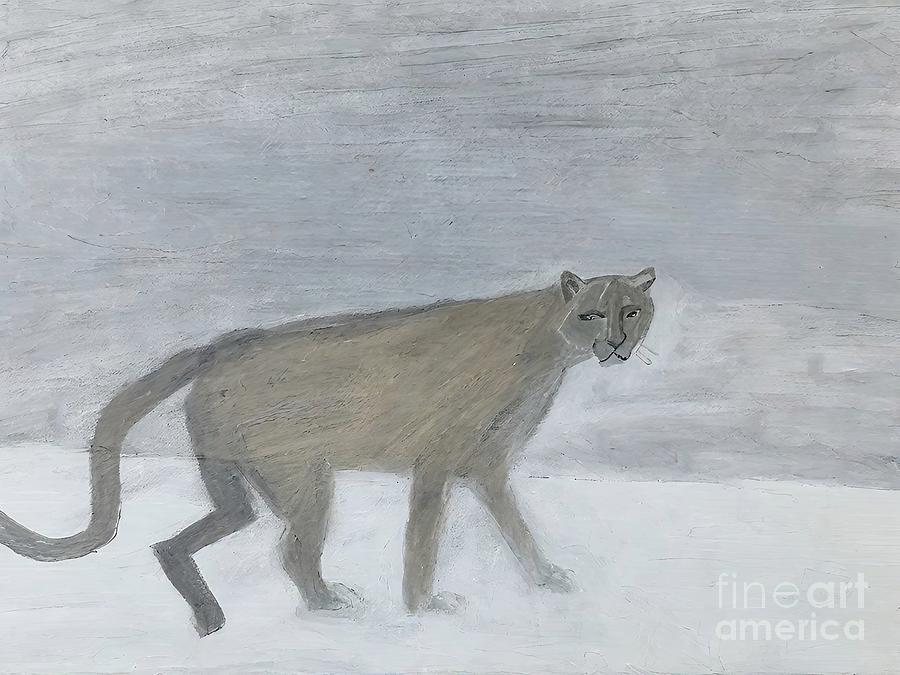Nature Painting - Painting Cougar Country animal art nature illustr by N Akkash