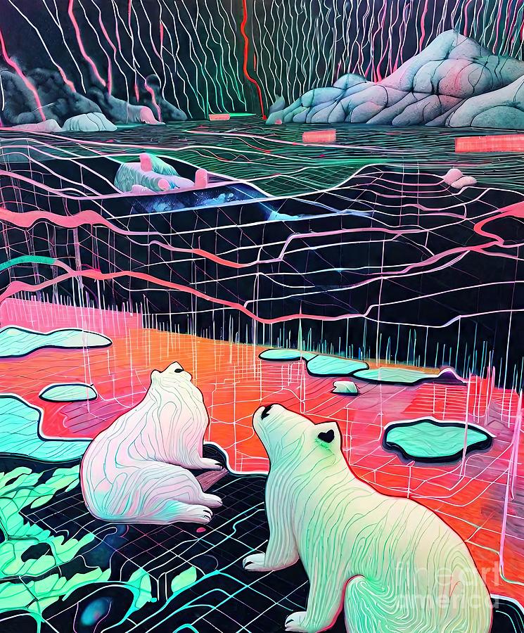 Nature Painting - Painting Do Polar Bears Dream Of The Near Future  by N Akkash