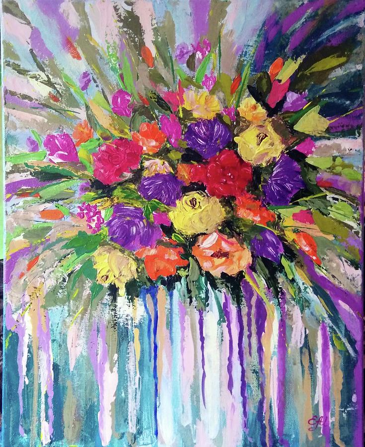 Painting flowers abstraction Painting by Elena Malykhina - Fine Art America