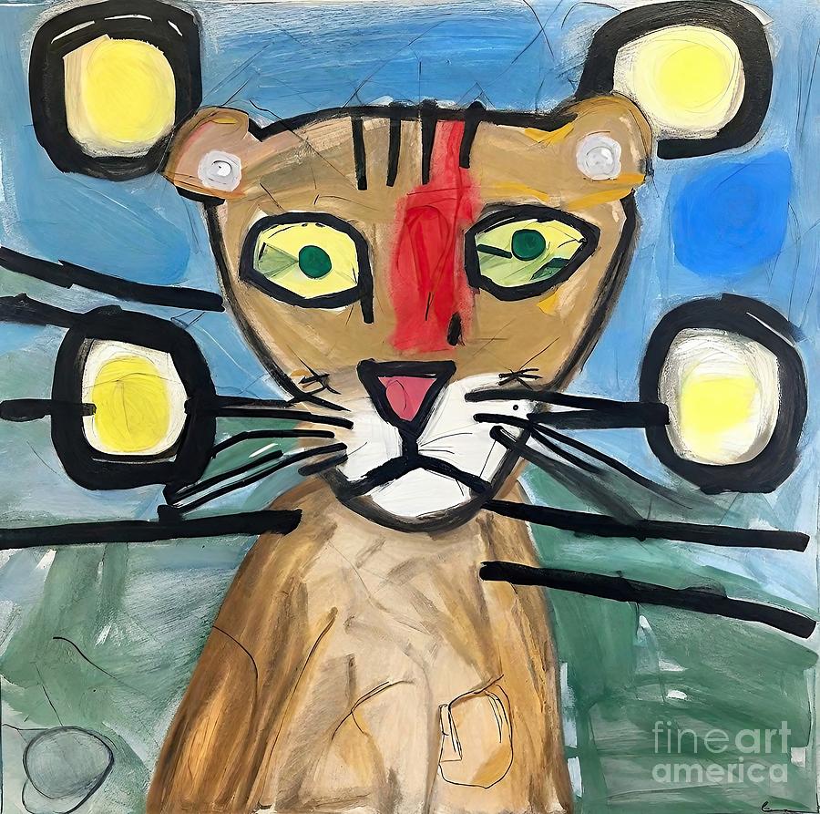 Los Angeles Painting - Painting Four Year Old Mountain Lion Killed By A  by N Akkash