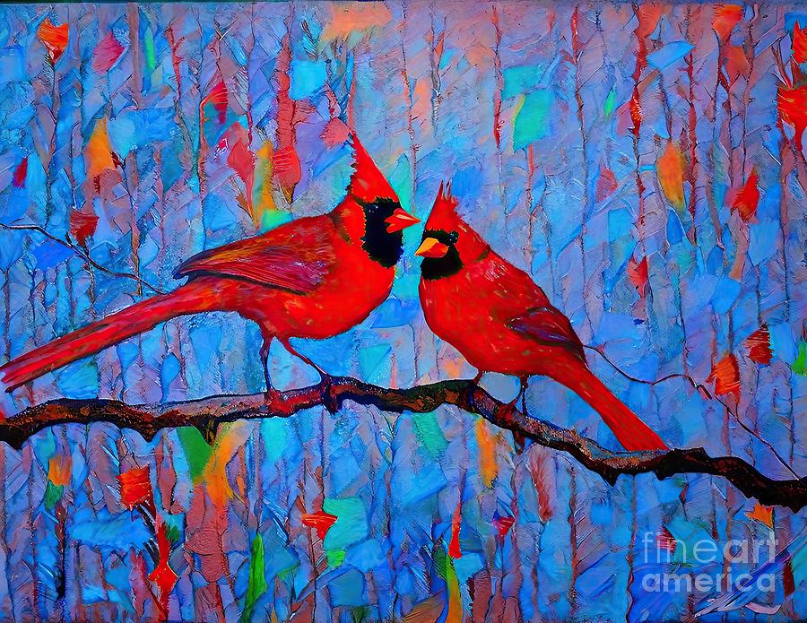 Nature Painting - Painting Greeting The Day art bird nature backgro by N Akkash