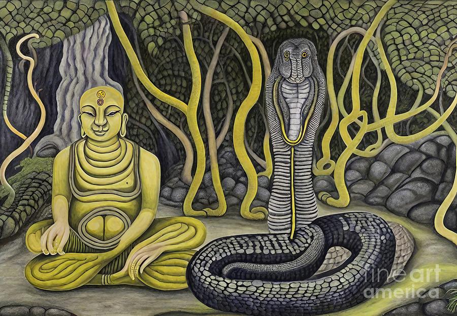 Snake Painting - Painting Guardian art drawing snake background na by N Akkash