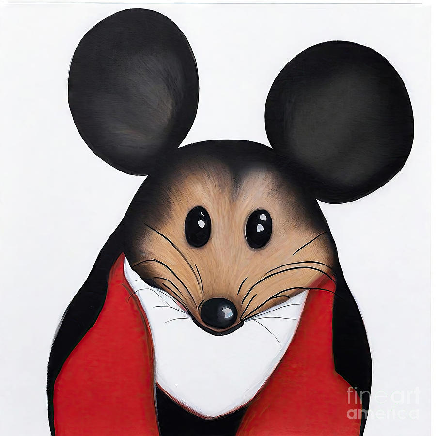 Cartoon Painting - Painting Happy Mouse cartoon character illustrati by N Akkash