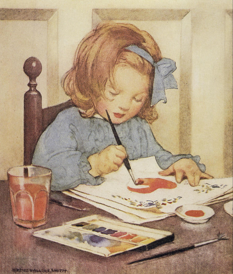 Book Drawing - Painting from Good Housekeeping 1920s by Jessie Willcox Smith