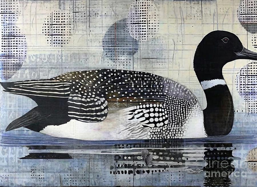 Abstract Painting - Painting Loon background art abstract illustratio by N Akkash Abstract Painting - Painting Loon background art abstract illustratio by N Akkash