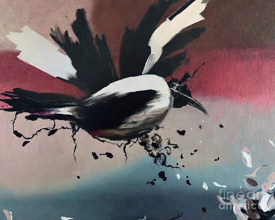 Abstract Painting - Painting Magpie art color colorful background abs by N Akkash