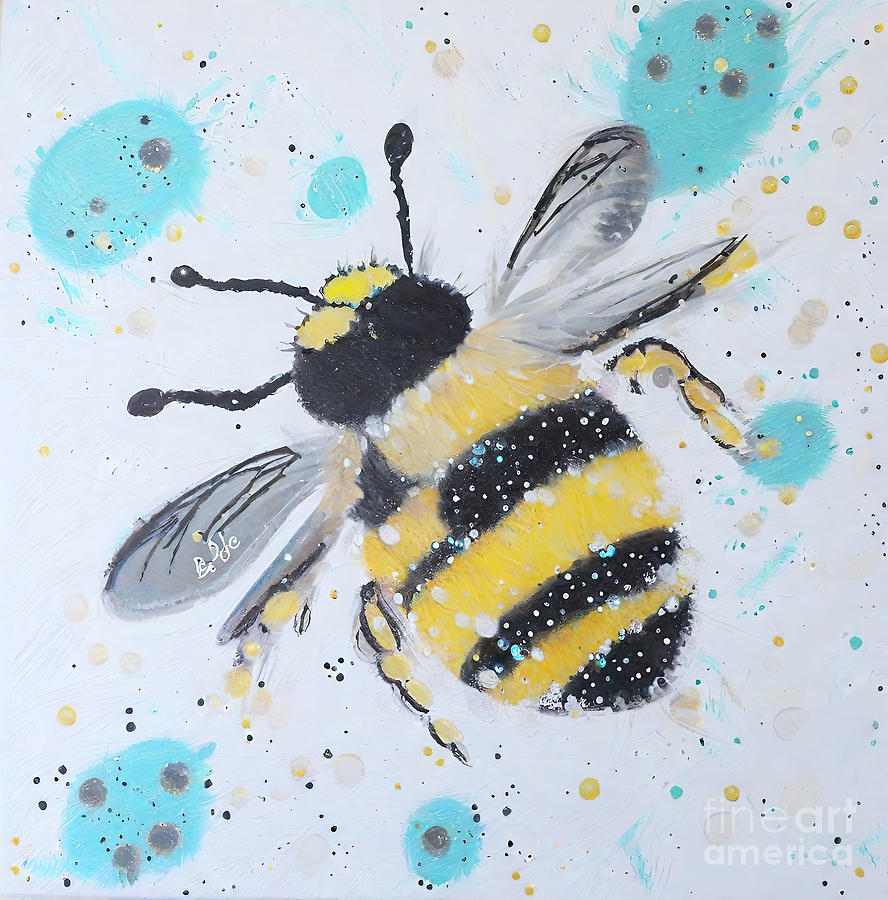 Nature Painting - Painting Meg Bee nature insect illustration bee s by N Akkash