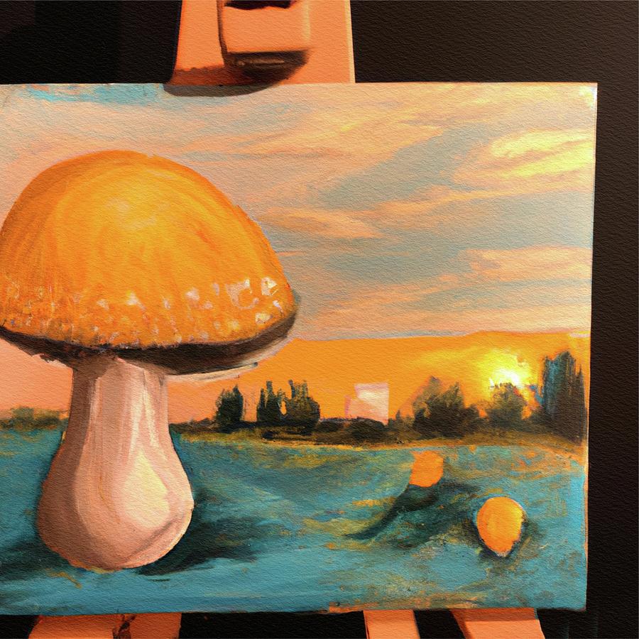 Mushroom Painting - Painting Mushrooms by Esoterica Art Agency