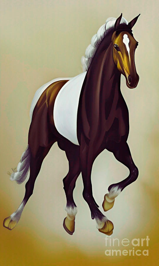 Painting of a Brown Horse Digital Art by Printenia Desing - Fine Art ...