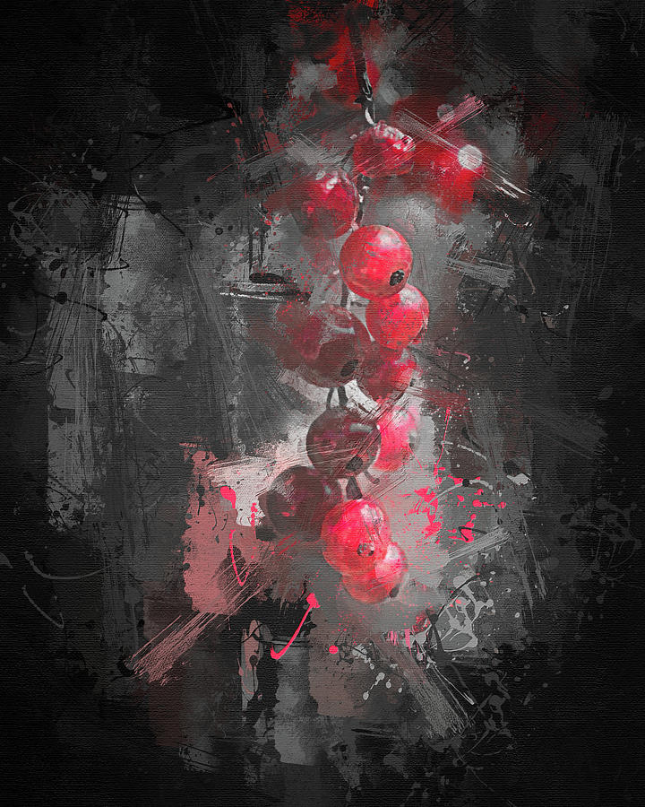 Cherries Painting - Painting Of Cherries by Soham Kumawat