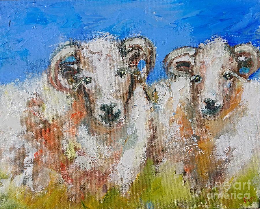 Painting of connemara sheep  Painting by Mary Cahalan Lee - aka PIXI