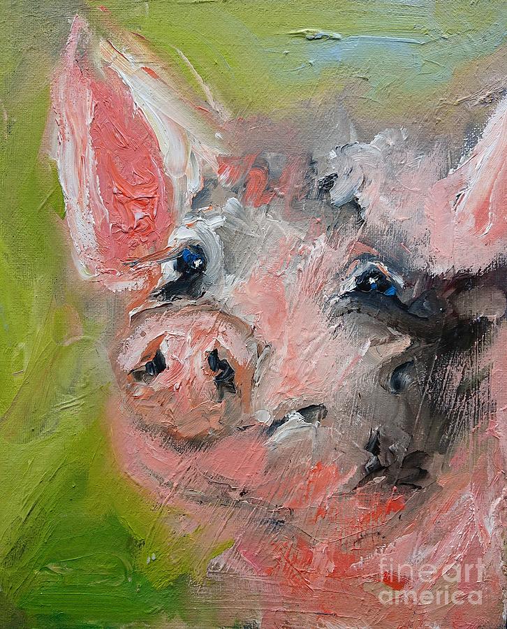 Painting of piglet  Painting by Mary Cahalan Lee - aka PIXI