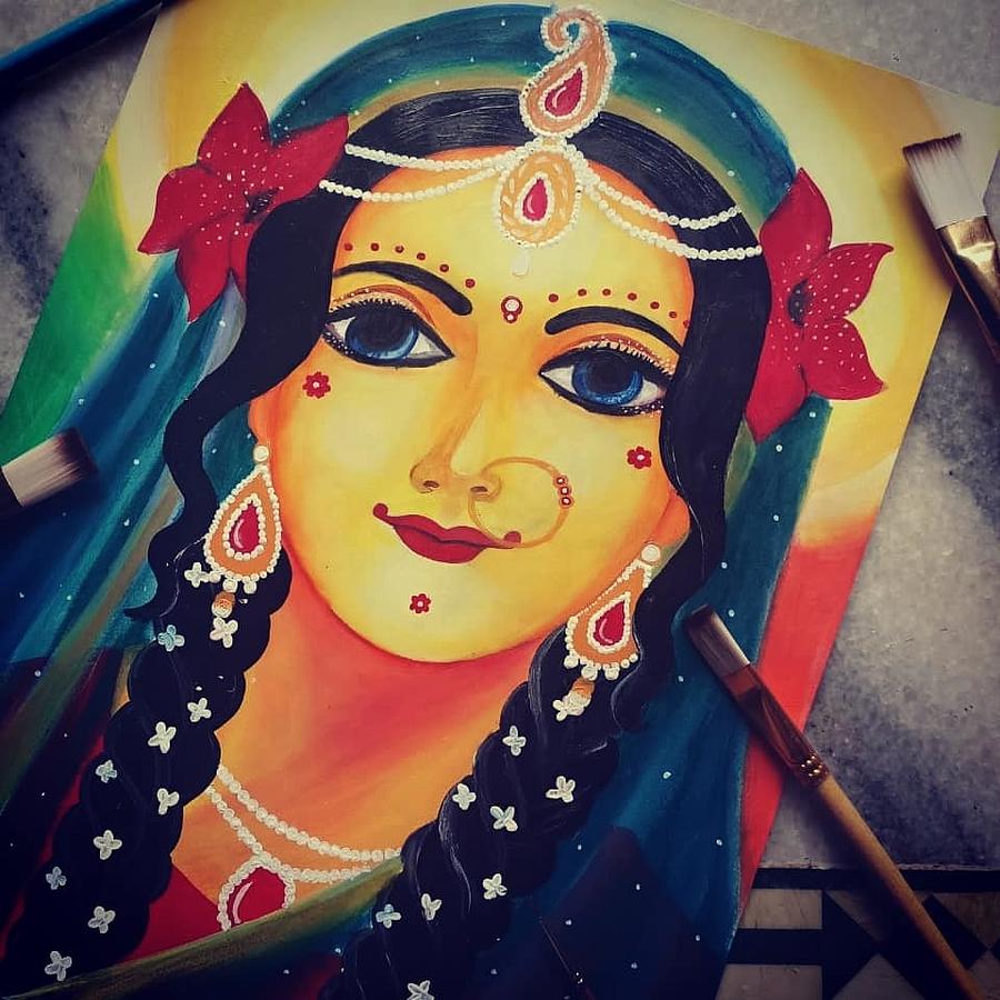 Painting of radha rani Painting by Priyanshi verma - Pixels