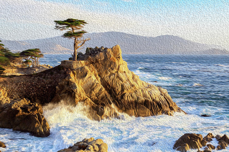 Painting of the Lone Cypress Photograph by Robert Carter