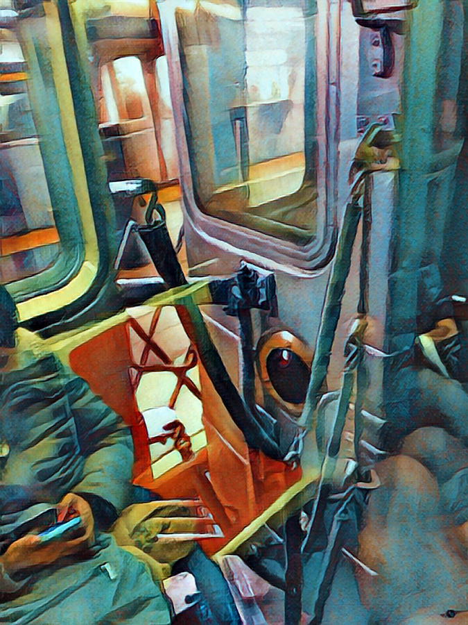 Painting On The New York City Subway 2 Painting by Tony Rubino