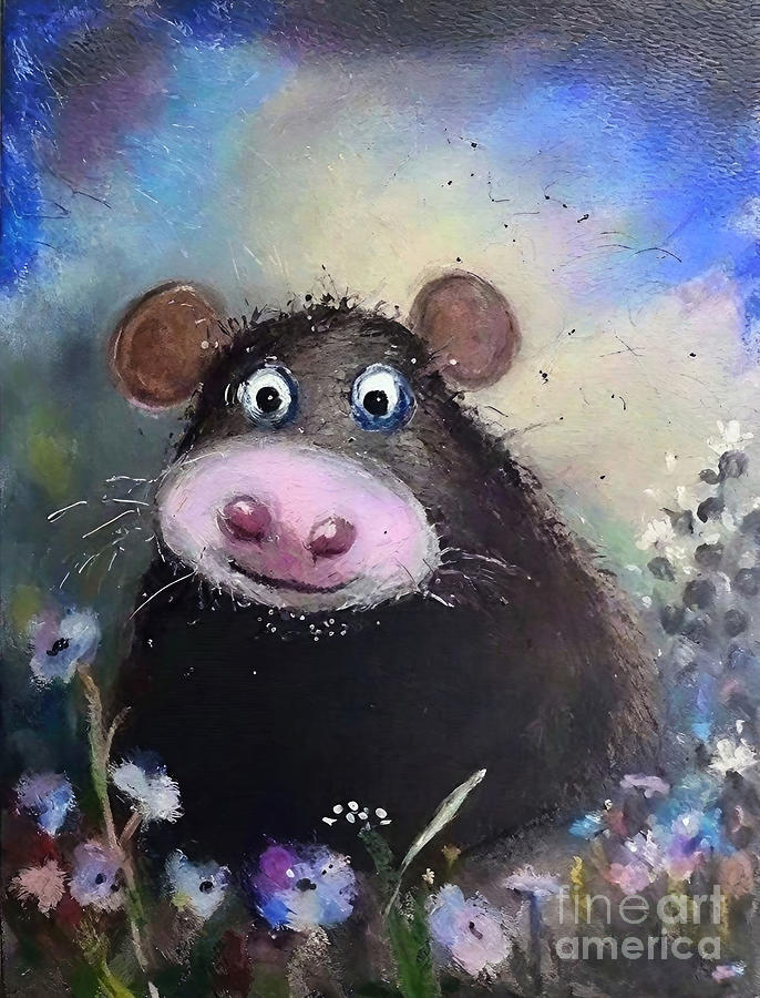Nature Painting - Painting Pretty Rat animal illustration cute art by N Akkash