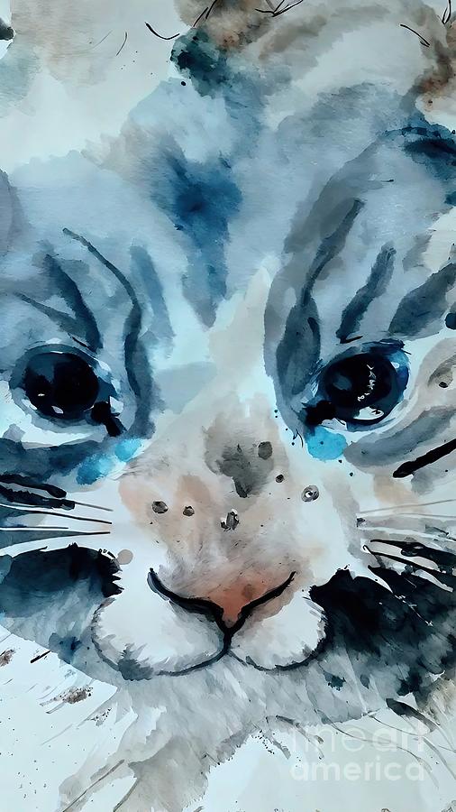 Impressionism Painting - Painting Ragdoll animal cute cat illustration fac by N Akkash