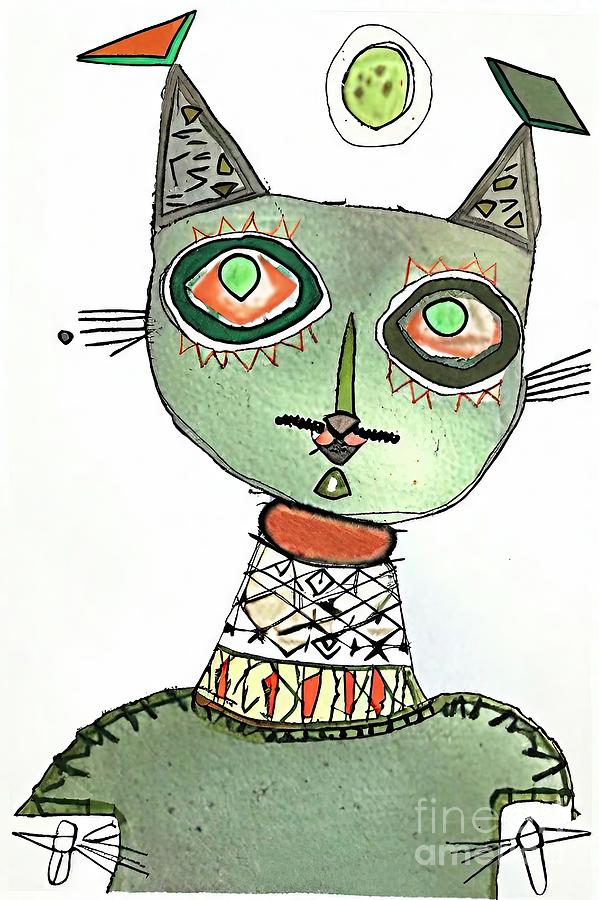 Nature Painting - Painting Scholar Cat illustration cat art animal  by N Akkash