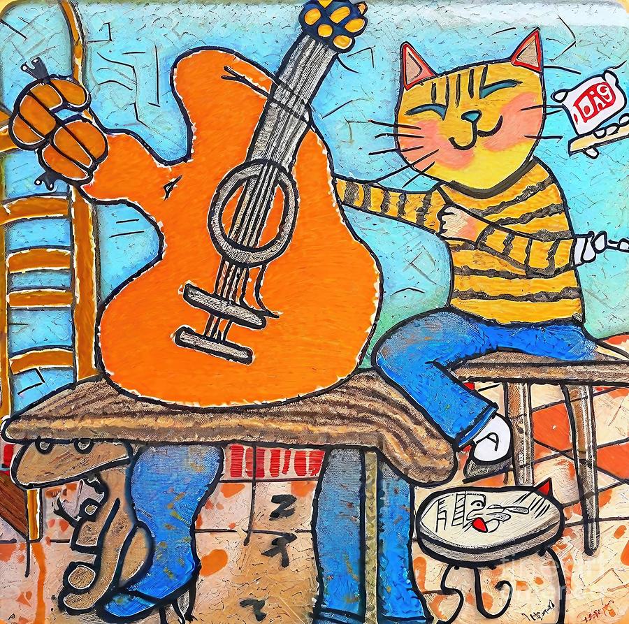 Music Painting - Painting Story Of The Stolen Sausages 2 drawing m by N Akkash