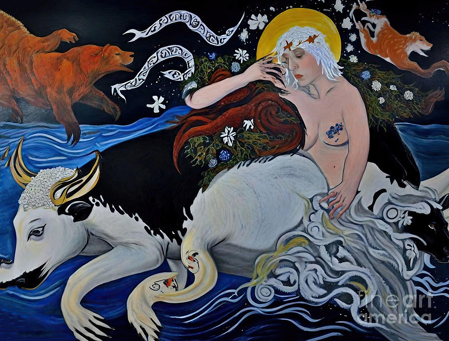 Fantasy Painting - Painting The Rape Of Europa art fantasy architect by N Akkash