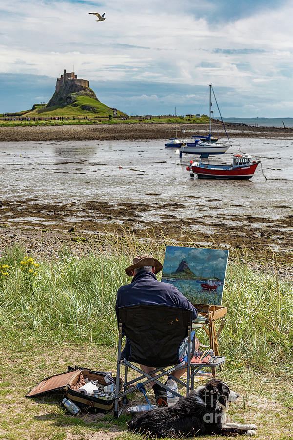 Painting The View, Lindisfarne Photograph by Tom Holmes Photography