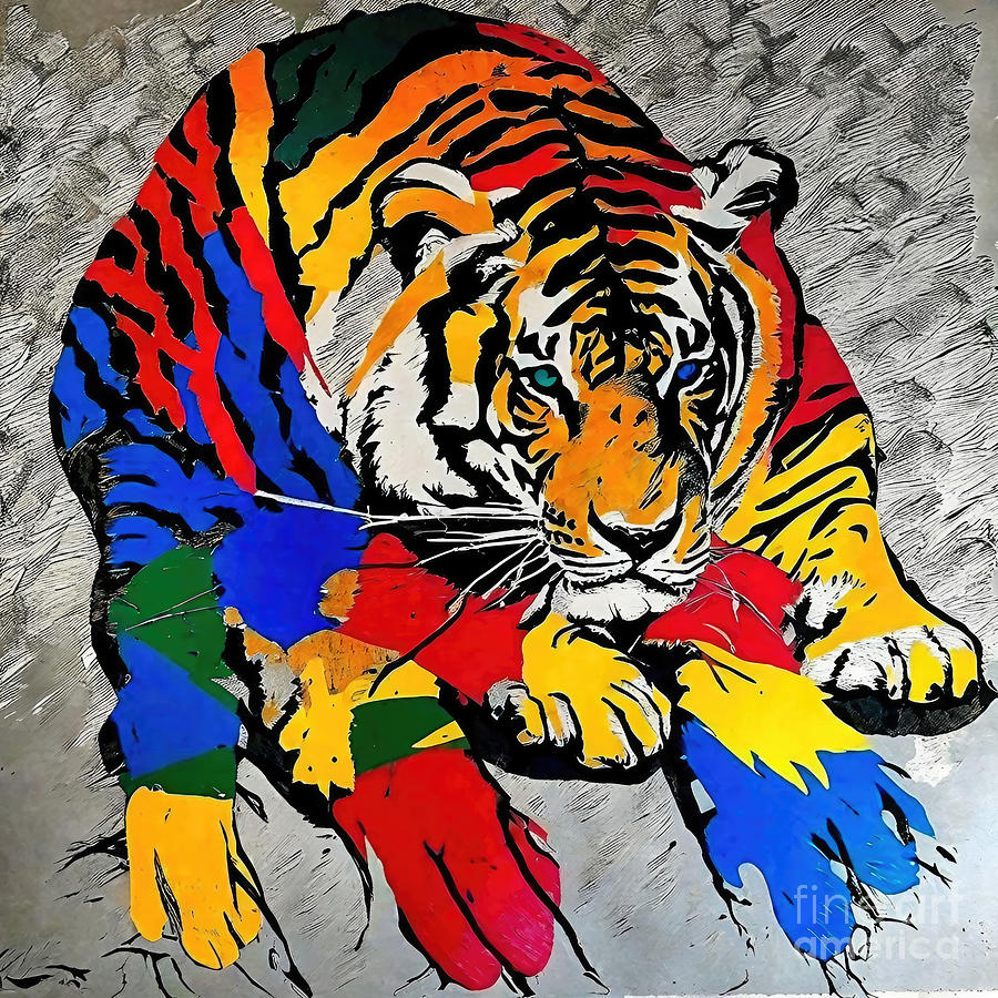 Nature Painting - Painting Tiger IIi head illustration animal preda by N Akkash